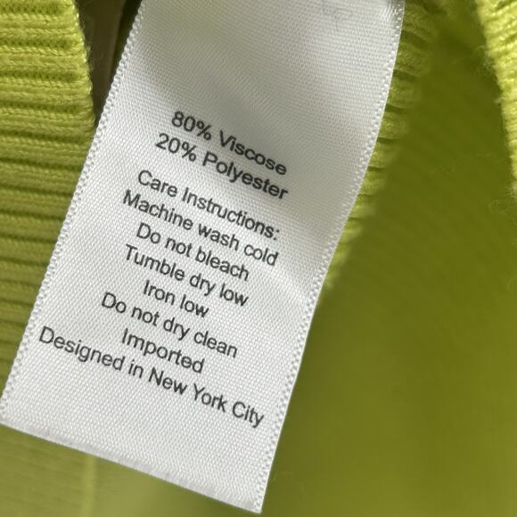 Emilia George Lime Green Eliza Button-Up Cardigan Womens SMALL Maternity Ribbed - Picture 10 of 12